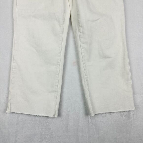 Judy Blue High Rise Wide Leg Crop Jeans Size 3/26 NEW White Raw Hem Button Fly - Picture 6 of 9